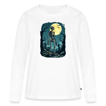 Skeleton in wood - T-shirt manches longues Premium bio Femme - blanc - Devant - Julia (174cm)