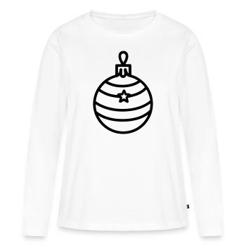 Boule de Noël - T-shirt manches longues Premium bio Femme - blanc - Devant - Julia (174cm)