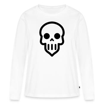 Tête de mort - T-shirt manches longues Premium bio Femme - blanc - Devant - Julia (174cm)