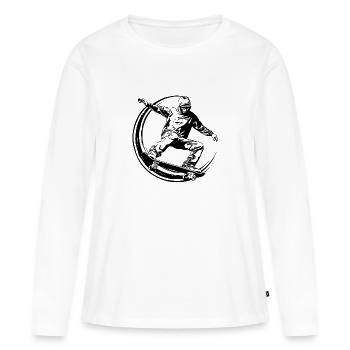 Skateboard Homme Skateboard - T-shirt manches longues Premium bio Femme - blanc - Devant - Julia (174cm)