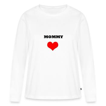 MOMMY - Frauen Premium Bio Langarmshirt - Weiß - Vorne - Julia (174cm)
