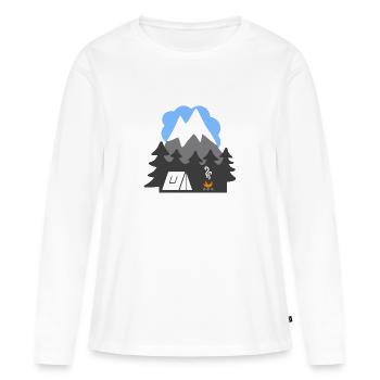 NATURE TENTES MONTAGNE HEAVEN - T-shirt manches longues Premium bio Femme - blanc - Devant - Julia (174cm)