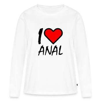 I love - T-shirt manches longues Premium bio Femme - blanc - Devant - Julia (174cm)