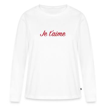 je t'aime - T-shirt manches longues Premium bio Femme - blanc - Devant - Julia (174cm)