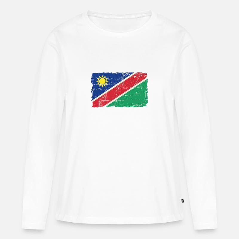 Namibia Flag - Frauen Premium Bio Langarmshirt - Weiß
