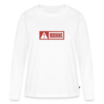 Danger - T-shirt manches longues Premium bio Femme - blanc - Devant - Julia (174cm)