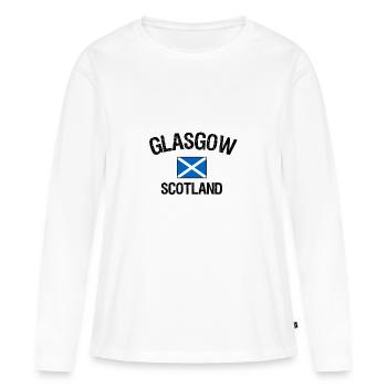 Glasgow Ecosse - T-shirt manches longues Premium bio Femme - blanc - Devant - Julia (174cm)
