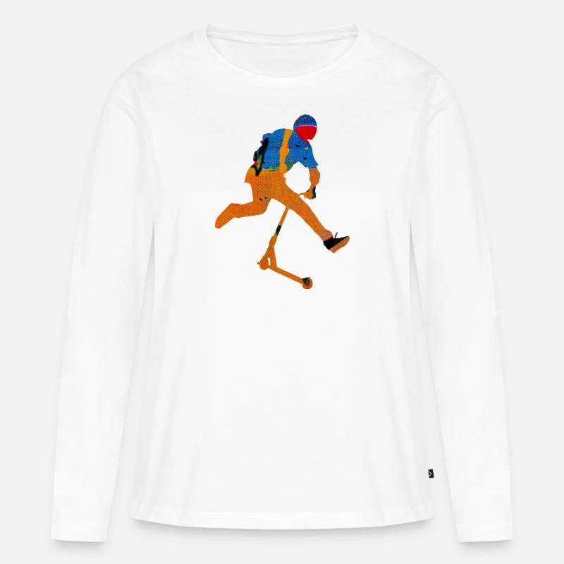 Freestyle-Roller - Frauen Premium Bio Langarmshirt - Weiß