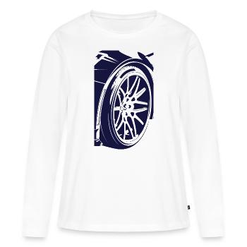 Metall- und Glasränder - Frauen Premium Bio Langarmshirt - Weiß - Vorne - Julia (174cm)