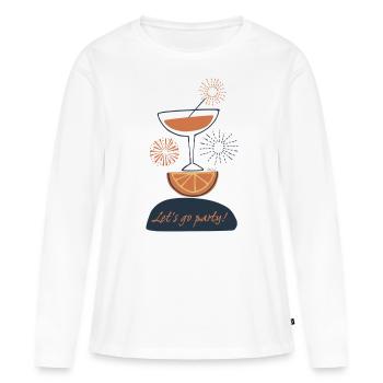 Auf geht's feiern - Frauen Premium Bio Langarmshirt - Weiß - Vorne - Julia (174cm)