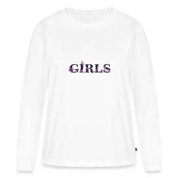 Journée de la femme féminine Women’s Power 8 mars Journée internationale de la femme - T-shirt manches longues Premium bio Femme - blanc - Devant - Julia (174cm)
