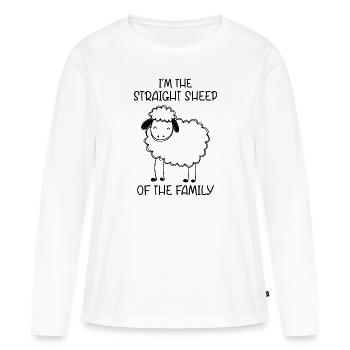 Ich bin das hetero Schaf der Familie - Frauen Premium Bio Langarmshirt - Weiß - Vorne - Julia (174cm)