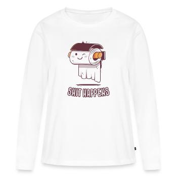 Shit Happens - Women's Premium Organic Long Sleeve Shirt - white - Front - Julia (174cm)