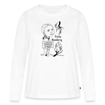le changement climatique est réel - T-shirt manches longues Premium bio Femme - blanc - Devant - Julia (174cm)