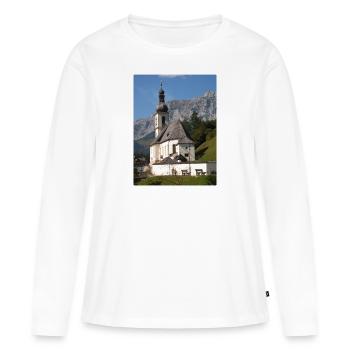 Église de Ramsau près de Berchtesgaden - T-shirt manches longues Premium bio Femme - blanc - Devant - Julia (174cm)
