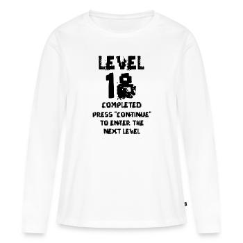 Level 18 years old - Women's Premium Organic Long Sleeve Shirt - white - Front - Julia (174cm)
