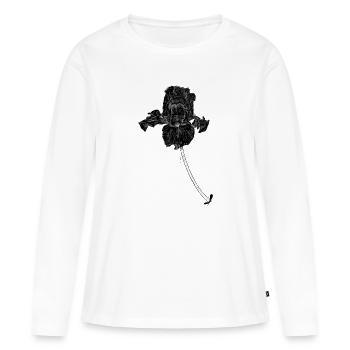 Iris noire - T-shirt manches longues Premium bio Femme - blanc - Devant - Julia (174cm)