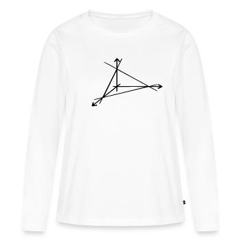 pyramide / géométrie simple - T-shirt manches longues Premium bio Femme - blanc - Devant - Julia (174cm)