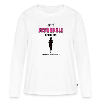 Brennball Spielerin Beste Brennballerin Geburtstag - Frauen Premium Bio Langarmshirt - Weiß - Vorne - Julia (174cm)