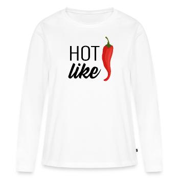 Chaud comme Chili sexy Girl Boy épicé corné - T-shirt manches longues Premium bio Femme - blanc - Devant - Julia (174cm)