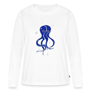 Le calmar - T-shirt manches longues Premium bio Femme - blanc - Devant - Julia (174cm)