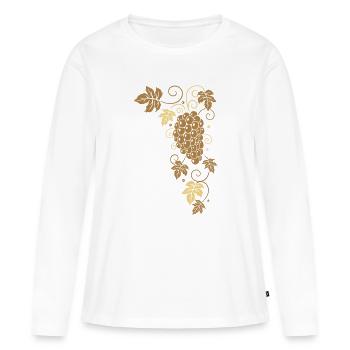 Vin de raisin et de vigne. - T-shirt manches longues Premium bio Femme - blanc - Devant - Julia (174cm)