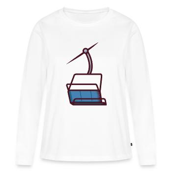 Illustration abstraite d’un téléphérique - T-shirt manches longues Premium bio Femme - blanc - Devant - Julia (174cm)