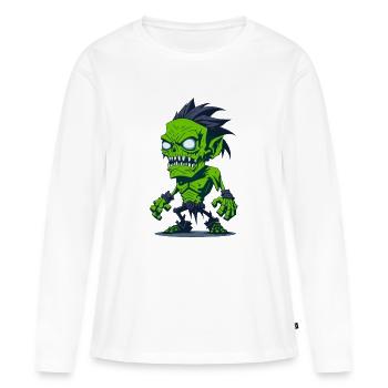 Zombie - Frauen Premium Bio Langarmshirt - Weiß - Vorne - Julia (174cm)