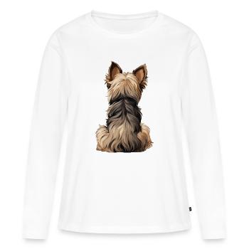 Yorkshire Terrier - T-shirt manches longues Premium bio Femme - blanc - Devant - Julia (174cm)