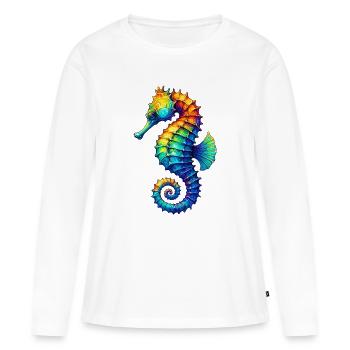 Hippocampe - T-shirt manches longues Premium bio Femme - blanc - Devant - Julia (174cm)
