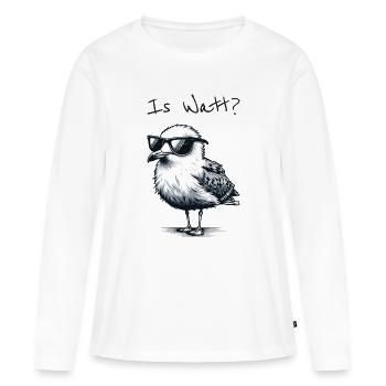 Is Watt Coole Möwe Urlaub Nordsee - Women's Premium Organic Long Sleeve Shirt - white - Front - Julia (174cm)