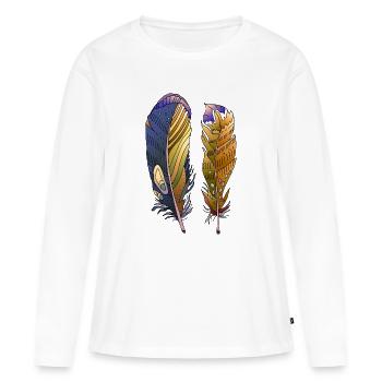 Stylo - T-shirt manches longues Premium bio Femme - blanc - Devant - Julia (174cm)