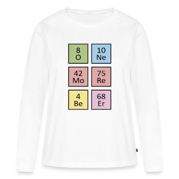 Farbblock von Elementsymbolen - Frauen Premium Bio Langarmshirt - Weiß - Vorne - Julia (174cm)