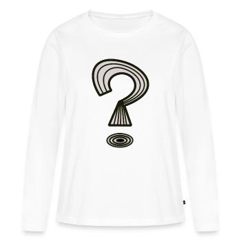 Point d’interrogation de Cean - T-shirt manches longues Premium bio Femme - blanc - Devant - Julia (174cm)