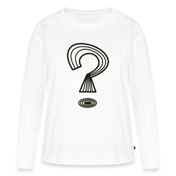 Point d’interrogation de Cean - T-shirt manches longues Premium bio Femme - blanc - Devant - Julia (174cm)