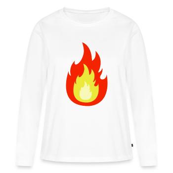 Flamme de feu - T-shirt manches longues Premium bio Femme - blanc - Devant - Julia (174cm)