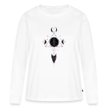 Lunar Sigil Circle of Arcane Geometry - Women's Premium Organic Long Sleeve Shirt - white - Front - Julia (174cm)