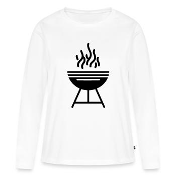 bbq - T-shirt manches longues Premium bio Femme - blanc - Devant - Julia (174cm)