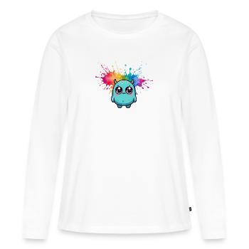 Monstre Coloré - T-shirt manches longues Premium bio Femme - blanc - Devant - Julia (174cm)
