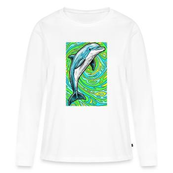 dauphin - T-shirt manches longues Premium bio Femme - blanc - Devant - Julia (174cm)