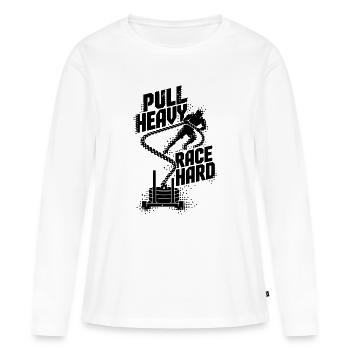 Sled Pull Fitness Race - Frauen Premium Bio Langarmshirt - Weiß - Vorne - Julia (174cm)