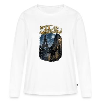 Paris at full moon - Women's Premium Organic Long Sleeve Shirt - white - Front - Julia (174cm)