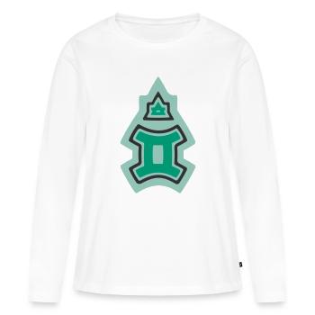 Tierkreis Stammes-Zwillinge und Luft - Frauen Premium Bio Langarmshirt - Weiß - Vorne - Julia (174cm)