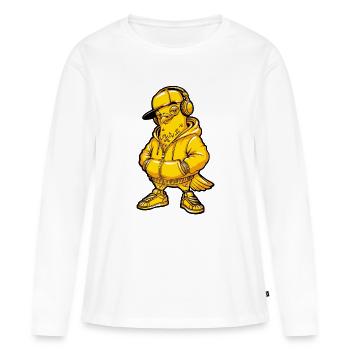 Taube Music Hip Hop - T-shirt manches longues Premium bio Femme - blanc - Devant - Julia (174cm)