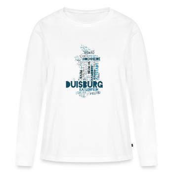 Duisburg en mots - T-shirt manches longues Premium bio Femme - blanc - Devant - Julia (174cm)
