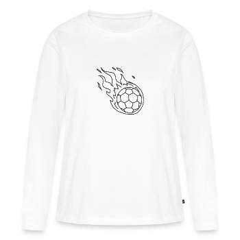 FEU DE Soccer - T-shirt manches longues Premium bio Femme - blanc - Devant - Julia (174cm)