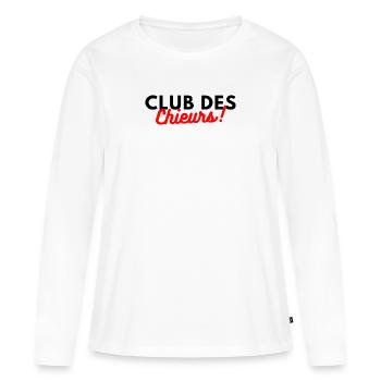 Club des chieurs - T-shirt manches longues Premium bio Femme - blanc - Devant - Julia (174cm)