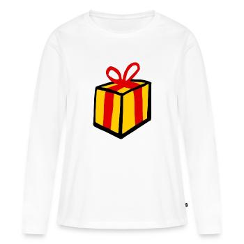 Geschenk - Frauen Premium Bio Langarmshirt - Weiß - Vorne - Julia (174cm)
