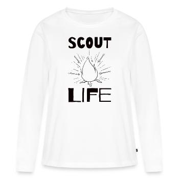 SCOUT: Scout Life - T-shirt manches longues Premium bio Femme - blanc - Devant - Julia (174cm)