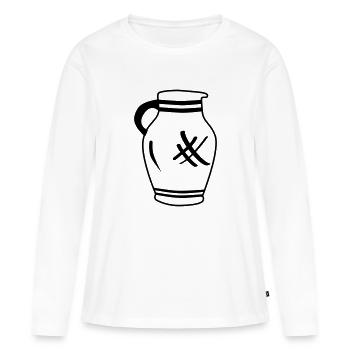 Apfelwein Bembel FFM - Frauen Premium Bio Langarmshirt - Weiß - Vorne - Julia (174cm)